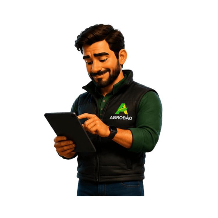 Agente Bão — demonstrando tecnologia no tablet